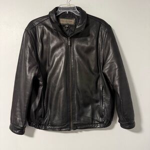 Marc New York Men's Leather Bomber/Moto Jacket Black‎ XL Quilted Lining